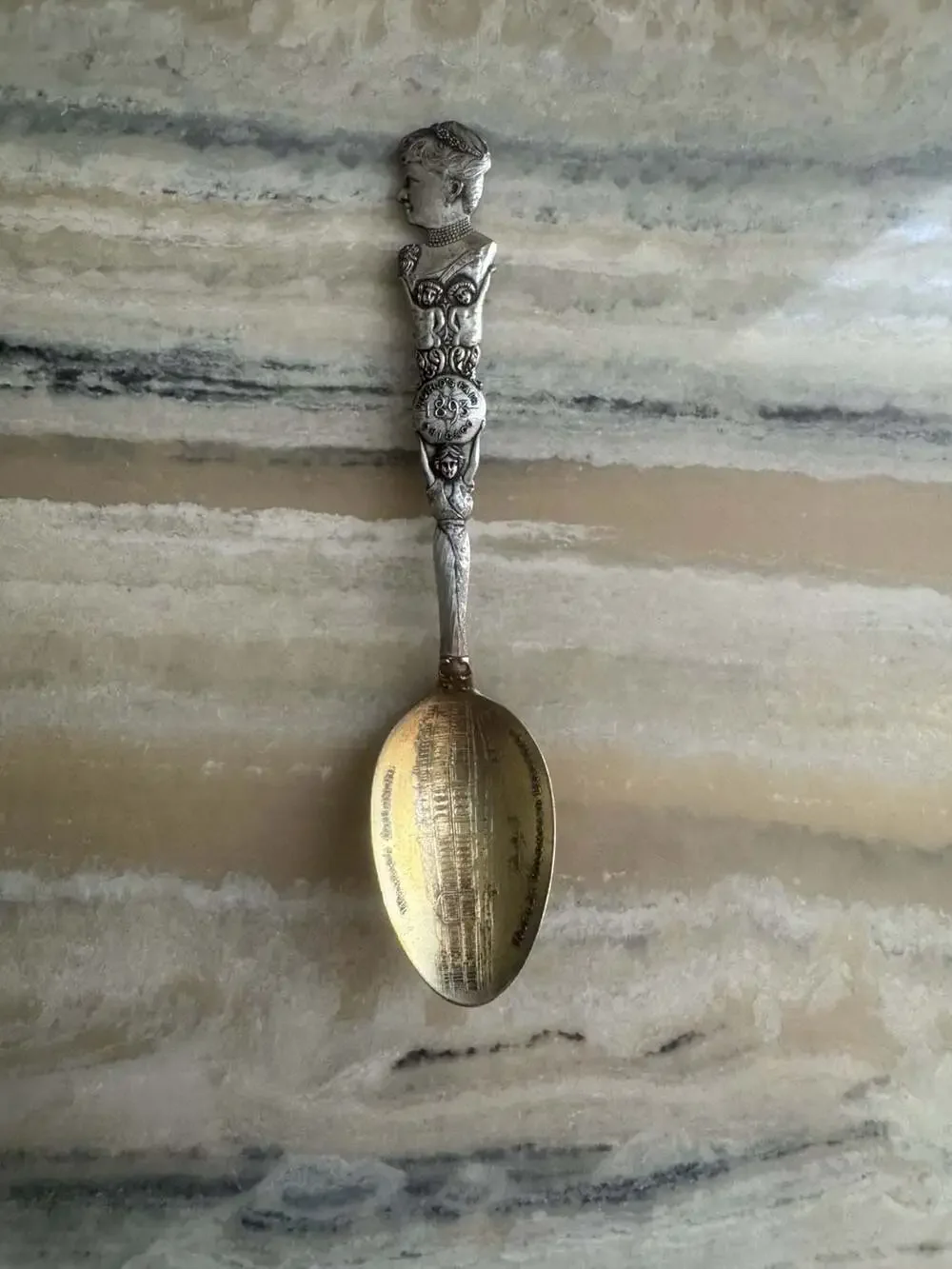 Antique 1893 World's Columbian Exposition Woman's Building Sterling Silver Spoon